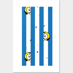 BT21 RJ Striped Pajamas Pattern Posters and Art